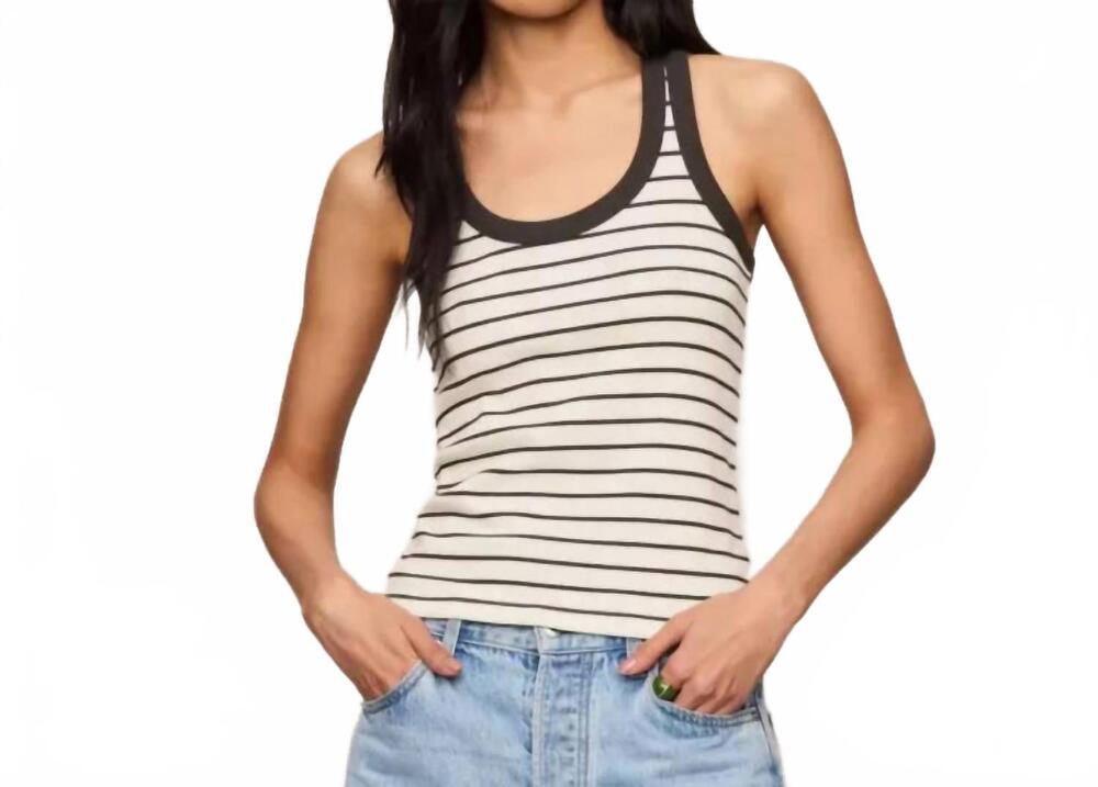 NEW Z SUPPLY rowe striped scoop tank in cloud